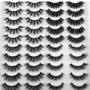 20 Pairs False Eyelashes 4 Styles Fluffy 3D Volume Faux Mink Lashes